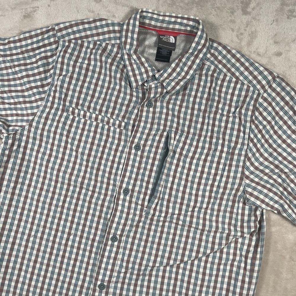 The North Face North‎ Short Sleeve Shirt Mens Medium Nylon Button Up Gorpcore